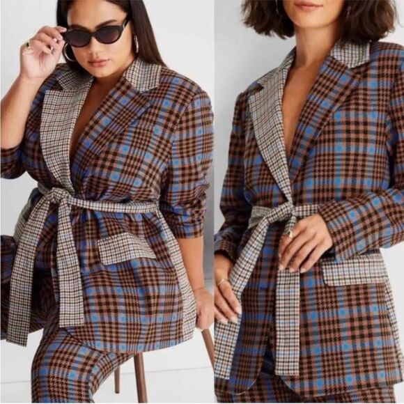 Future Collective Mismatched Houndstooth Oversized “Vintage” Academia Blazer D36 - Picture 1 of 9